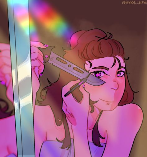 yara applying eyeliner using knife :o . . . . . . . . . #oc #ocdrawing #sbgoc #fanart #digitalart #art #artist Applying Eyeliner, Art Artist, Eyeliner, Digital Art, Fan Art, Quick Saves, Art