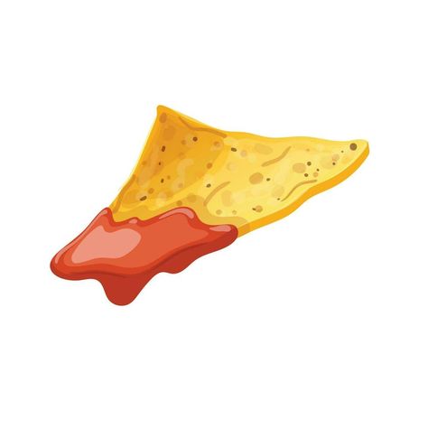 Nachos Illustration Design, Mexican Cartoon, Mexican Nachos, Nachos Cheese Dip, Nacho Chips, Food Mexican, Nacho Cheese, Nachos, Vector Art