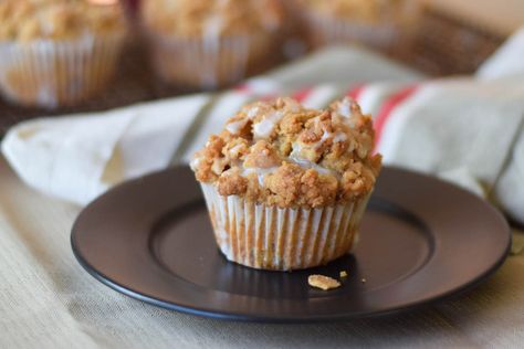 Rhubarb Crumb Muffins are slightly dense with a nice thick buttery crumb topping that stays crispy on top with a slight burst of sour rhubarb coming through in each bite. One of my favorite food memories from elementary school was the apple or cherry crisp. The topping made it the best mouth feel ever with the crispy...Read More » Apple Crisp Muffins, Cappuccino Muffins, Apple Crisp Pie, Pumpkin Streusel, Dessert Apple, Rhubarb Muffins, Peach Muffins, Crumb Muffins, Dinner Then Dessert