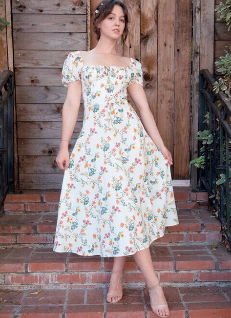 McCall's M8359 | Misses' Top and Dress by Brandi Joan Vintage Wrap Dress, Retro Cottage, Sewing Clothes Women, Bodice Top, Mccalls Sewing Patterns, Vogue Patterns, Boho Retro, Peasant Dress, Dress Sewing Pattern