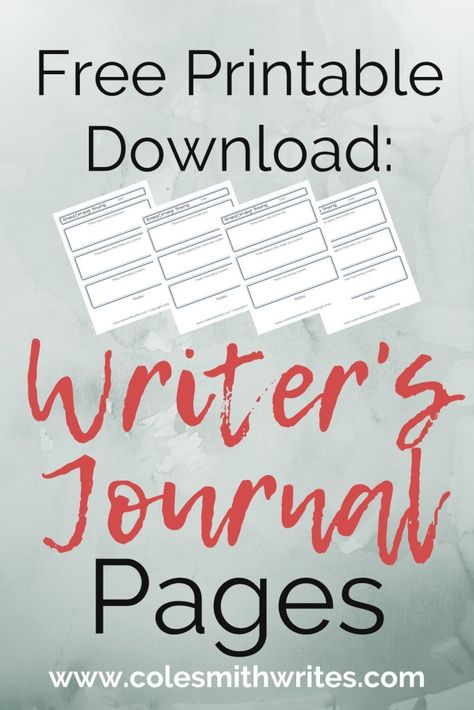 Free, printable download: Writer's Journal Pages | Cole Smith Writes | #indieauthors #indiepublishing #motivation #inspiration #writersblock #journaling #bujo #bulletjournaling #writingtips #fiction #nanowrimo #writinghelp Writers Notebook Ideas Creative Writing Journal Prompts, Writing Journal Pages Writers, Writers Journal Ideas, Play Writing, Writer Journal, Tutoring Resources, Plot Ideas, Author Tips, How To Journal