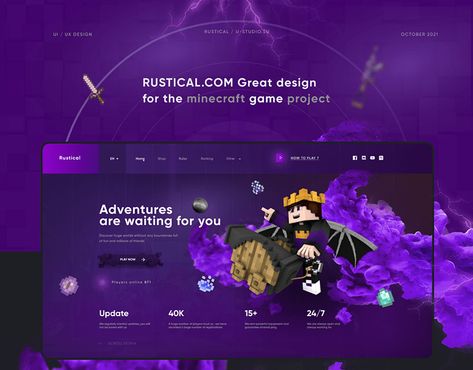 Minecraft Web, Minecraft Website, Marketing Dashboard, Universal Studio, Minecraft Games, Email Client, Design Web, Ui Ux Design, The Project