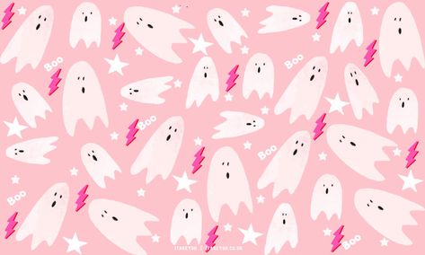 Grey Halloween Wallpaper, Preppy Halloween Wallpaper, Preppy Halloween, Halloween Desktop Wallpaper, Light Pink Background, Halloween Express, Iphone Wallpaper Fall, Halloween Illustration, Preppy Wallpaper