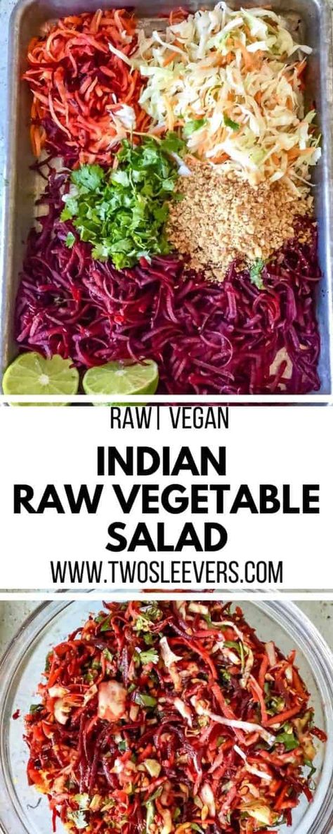 Indian Beet Salad, Cabbage Beet Carrot Salad, Raw Vegetables Recipes, Raw Vegetable Salad, Beets Carrots, Indian Salads, Weekly Recipes, Raw Beets, Salads Recipes