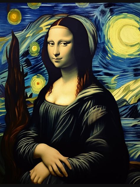 "Mona Lisa Van Gogh Starry Night" Classic T-Shirt for Sale by Ujourney | Redbubble La Mona Lisa, Art Van, Starry Night Van Gogh, Art Pop, Comfy Tees, Fashion Essentials, Van Gogh, Tshirt Colors, Starry Night