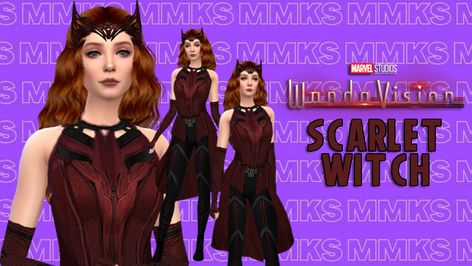 Wanda Maximoff Sims 4 Cc, Scarlet Witch Sims 4 Cc, Sims 4 Scarlet Witch Cc, Scarlet Witch Wandavision, The Scarlet Witch, Super Hero Outfits, Scarlett Witch, Los Sims, Witch Outfit