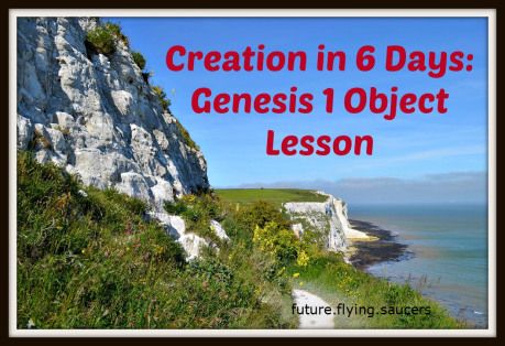 Creation in 6 Days~ Genesis 1 (Object Lesson) - Future.Flying.Saucers. Creation Bible Lessons, Genesis Creation, Creation Bible, Youth Lessons, Kids Church Lessons, Bible Object Lessons, Sunday School Classroom, Bible Activities For Kids, Flying Saucers