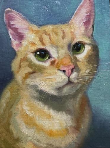 Cat Still Life Painting, Simple Cat Painting Acrylic, Fun Acrylic Painting Ideas, Orange Cat Drawing, Ginger Cat Painting, Orange Cat Painting, Cat Painting Acrylic, Zine Collage, Katya Minkina