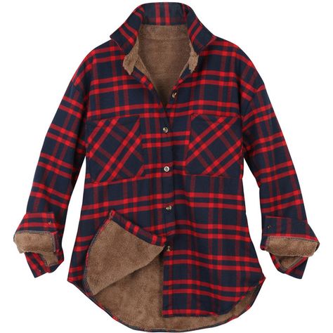 ililily Women Plaid Buffalo Checkered Sherpa Lined Flannel Shirt... ($14) ❤ liked on Polyvore featuring outerwear, jackets, plaid jackets, trucker jacket, tartan jacket, flannel jacket and plaid flannel jacket Tartan Jacket, Lined Flannel Shirt, Kimono Sleeve Top, Women's Henley, Stitch Fix Outfits, Flannel Jacket, Stylish Work Outfits, Women Outfit, Crop Top Shirts