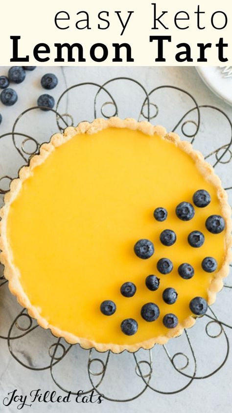 Lemon Curd Tart - Low Carb, Keto, Gluten-Free, Grain-Free, Sugar-Free - This lemon curd tart is a homemade dessert that is dreamy and creamy in texture. You have a gluten-free crust with homemade lemon curd to serve up to guests or enjoy with your own family. #lowcarb #lowcarbrecipes #lowcarbdiet #keto #ketorecipes #ketodiet #thm #trimhealthymama #glutenfree #grainfree #glutenfreerecipes #recipes #desserts #dessertrecipes #ketodessert #lowcarbdessert #sugarfree Keto Tart Crust, Keto Tart Recipes, Keto Lemon Tart, Keto Tart, Lemon Recipes Baking, Keto Tarts, Keto Lemon Curd, Keto Pies, Curd Tart