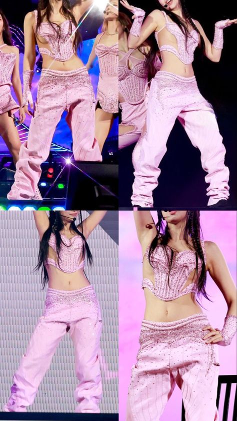 230422 jennie - coachella weekend 2 Silver Pink Outfit, Jennie Coachella 2023 Outfit, Pink Stage Outfits, Jennie Coachella Outfit, Blackpink Coachella Outfits, Coachella Weekend 2, Jennie Coachella, Blackpink Coachella, Blackpink Outfits