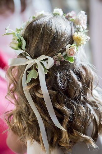 flower crown with British flowers for flower girls Bridesmaid Hair Flowers, Hairstyle Updo, Hairstylist Hairstyles, Girls Crown, Flowers In Her Hair, Flower Girl Crown, British Flowers, Flower Girl Hairstyles, Flower Crown Wedding