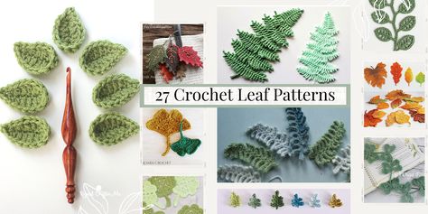 From springtime foliage to autumn fall leaves, come find the best crochet leaf patterns to add to your next crafty project. Leaf Stencils, Roses And Daisies, Crochet Plaid, Crochet Unicorn Pattern, Crochet Leaf, Crochet Leaf Patterns, Leaf Stencil, Leaf Patterns, Fern Leaf