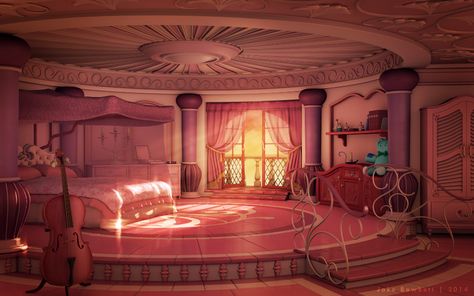 Princess' Room [afternoon] by JakeBowkett on DeviantArt Disney Princess Bedroom, Castle Rooms, Royal Bedroom, Castle Bedroom, Anime House, Fantasy Bedroom, Episode Interactive Backgrounds, Bedroom Drawing, Bedroom Background