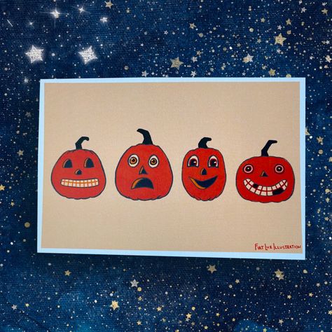 Four Little Pumpkins 4x6 Print, Vintage Halloween, Halloween Wall Art, Wall Decor, Spooky Season, Jack O Lantern,Halloween Illustrations https://etsy.me/3Bs857Z #falldecorations #vintagefall #jackolantern #pumpkin #postcard #halloweenparty #spookydecorations #spookyart Lantern Illustration, Halloween Illustrations, Jack O Lanterns, 4x6 Prints, Halloween Wall Art, Halloween Illustration, Vintage Fall, Halloween Halloween, Wall Art Wall