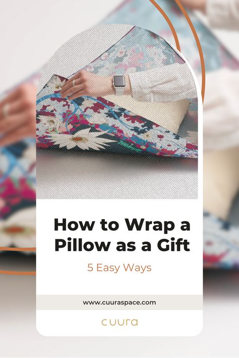 How to wrap a pillow as a gift Wrap A Pillow As A Gift, How To Wrap Pillows For A Gift, How To Wrap A Pillow As A Gift, Wrapping Techniques, Gift Wrapping Techniques, How To Wrap, Large Cushions, Large Pillows, Round Pillow