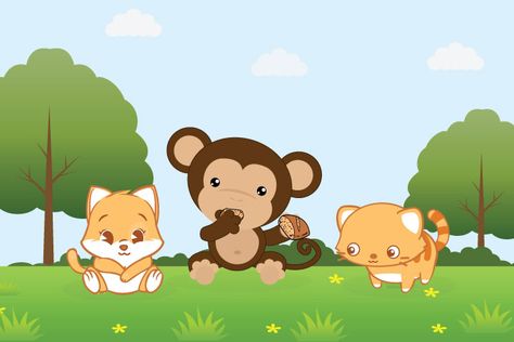 Animal Stories - Two Cats And A Monkey Two Cats And Monkey Story, Animal Paper Craft, Best Paper Airplane, Picture Story For Kids, Elementary Reading Comprehension, Paper Craft Ideas For Kids, Small Stories For Kids, Animal Story, Aesthetic Paper