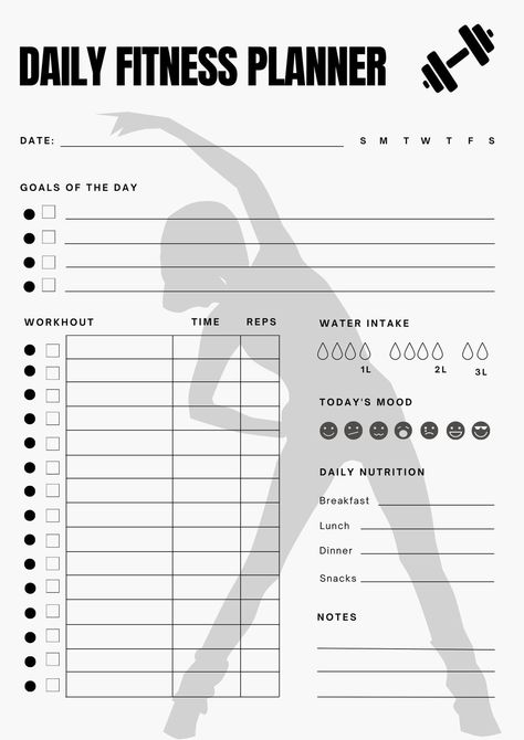 Work Out Planner, Daily Fitness Planner, Diet Tracker, Planner Writing, Fitness Planner Printable, Weight Tracker, Resistance Band Workout, Daily Planner Pages, Routine Planner