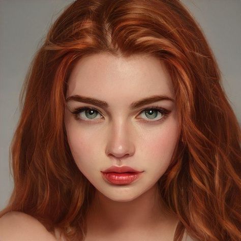 An image generated by Artbreeder. A collaborative tool for discovering images. Red Hair Green Eyes, Redhead Art, Ginger Girls, Girls With Red Hair, Auburn Hair, Redhead Girl, Ginger Hair, Digital Art Girl, Young And Beautiful