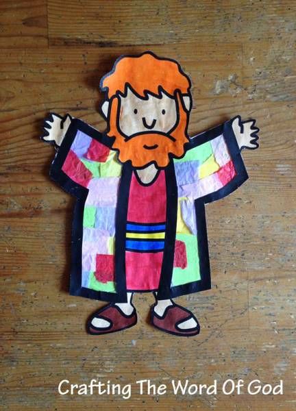 Coat Of Many Colors Mosaic Craft with template Joseph's Coat Of Many Colors Craft, Joseph Crafts, Joseph Coat, Egypt Crafts, About Bible, Josephs Coat, Bible Story Crafts, Sunday School Kids, Coat Of Many Colors