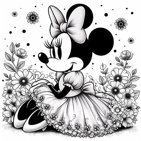 Gothic Tattoo Designs, Minnie Mouse Crafts, Cute Coloring Sheets, Create Coloring Pages, Word Tattoos With Meaning, Miki Mouse, Word Tattoo Ideas, Minnie Mouse Drawing, Victorian Illustration