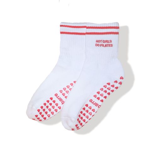 PRICES MAY VARY. Pila-Barre Grip Socks   Embroidered “HOT GIRLS DO PILATES” design. 100% Premier cotton Red stitched stripes along the top of the pilates sock Red Heart Grips and Pila-Barre logo on the bottom Ribbed detail on the top Elevate your Pilates sessions with our Pila-Barre Grip Pilates Socks. Made from 100% premier cotton, these one-size-fits-most socks feature a stylish "HOT GIRLS DO PILATES" embroidery and red stitched stripes for a touch of flair. Enhanced with red heart grips and t Pilates Socks Aesthetic, Pilates Design, Sock Ideas, Pilates Gifts, Barre Socks, Job Interview Outfit, Pilates Outfit, Socks Aesthetic, Pilates Routine