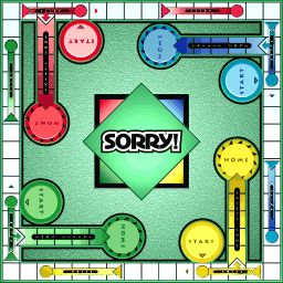 Sorry! is a game of the Pachisi/Ludo family, at least in the board layout it differs more from Pachisi than any other variant. It was designed by William Henry Storey of Southend-on-Sea in the 1920... Sorry Board Game Template, Pocket Altar, Game Cross Stitch, Sorry Game, Magical Bath, Bord Games, Sorry Board Game, Board Game Themes, School Magazine