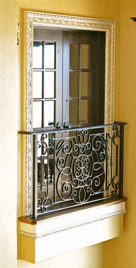 French Style Balcony Ideas, French Balcony Decor, Iron Railings Indoor Balcony, Window Balcony Ideas, Indoor Balcony Railing, French Balcony Ideas, Juliet Balcony Ideas, Balcony Railing Design Modern, Balcony Designs