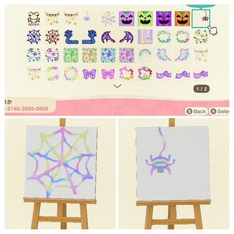 Acnh Kidcore Halloween, Animal Crossing Bakery Stall Design, Acnh Rainbow, Halloween Acnh, Acnh Kawaii, Kidcore Island, Acnh Halloween, Acnh Kidcore, Pastel Kidcore