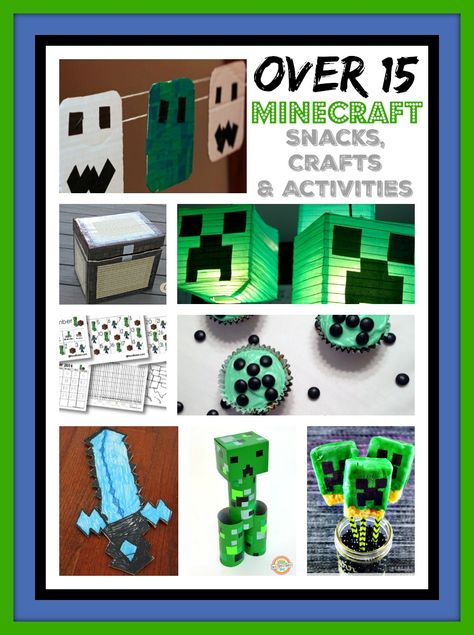 Over 15 Minecraft Snacks, Crafts, and Activities Do you have a creative world builder at home? These Minecraft snacks, crafts and activities will make you THE coolest parent ever! Be prepared becau… Minecraft Snacks, Family Of 8, Creeper Minecraft, Target Practice, Minecraft Party, Kitchen Crafts, Diy Activities, Military Family, Fun Crafts For Kids