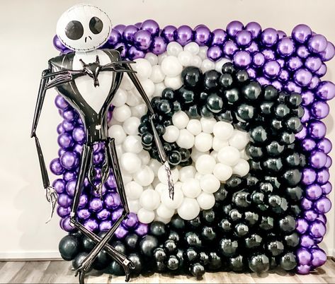 Nightmare Before Christmas Balloon Decor, Nightmare Before Christmas Balloons, Nightmare Before Christmas Balloon Arch, Nightmare Before Christmas Party Decor, Nightmare Before Christmas Backdrop, Halloween Balloon Decor, Nightmare Before Christmas Babyshower, Wednesday Theme, Nightmare Before Christmas Birthday