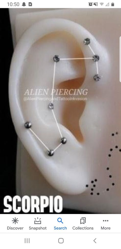 Ear Piercing Placement, Libra Star Constellation, Piercing Placement, Constellation Piercings, Double Ear Piercings, Libra Constellation, Monroe Piercings, Cool Ear Piercings, Ear Style