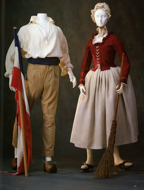 6. Man's costume from the period of the French Revolution (Late 18th century), with pantaloons instead of breeches, worn with a loose-fitting shirt. French Revolution Fashion, Sans Culottes, Revolution Costumes, French Costume, 18th Century Clothing, Period Clothing, French Outfit, 18th Century Fashion, Century Clothing