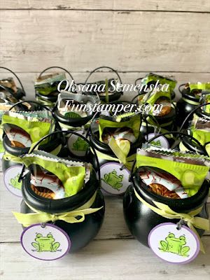 Fun Stamper - Oksana Semenska: Best Witches Card and Cauldron Favors Mini Cauldron Favors, Witch Party Favors For Adults, Cauldron Favors, Mini Cauldron Ideas, Halloween Wedding Favors, Candy Arrangements, Baby Shower Favors Diy, Chocolate Crafts, Witch Party