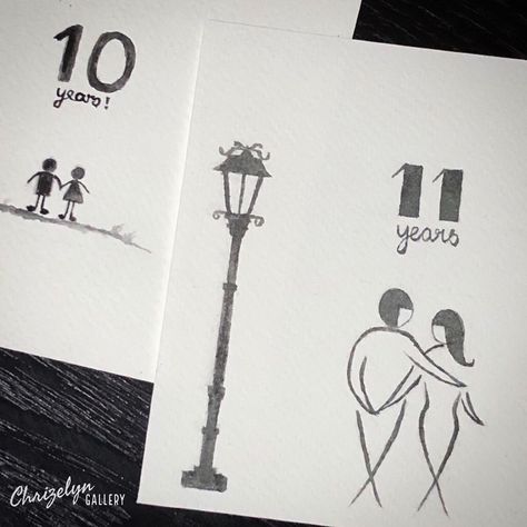 Happy 11th wedding anniversary! It’s a challenge to think about what to draw for this year but after several sketching I made this card for my hubby #happyanniversary #weddinganniversary #lovejourney #watercolor #chrizelyngallery #handmadewithlove #handmadecards Anniversary Drawings For Parents, Anniversary Drawings For Him, Anniversary Drawings, 11th Wedding Anniversary Gift, Drawings For Him, 11th Wedding Anniversary, Birthday Gifts For Boyfriend Diy, Parents Anniversary, Gift Drawing