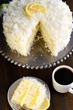 Coconut Cake Recipe From Scratch, Lemon Coconut Cake, Cake Recipe From Scratch, Best Mac N Cheese Recipe, Lemon And Coconut Cake, Coconut Cake Recipe, Lemon Curd Filling, Holiday Baking Recipes, Cupcake Decoration