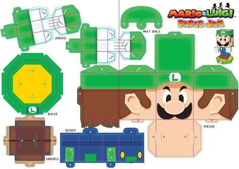 Super Mario Papercraft, Mario Papercraft, Paper Toy Design, Mario Crafts, Super Mario Bros Party, Super Mario Kart, Free Paper Models, Creative Origami, Mario Bros Party