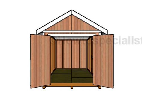 Double Doors Plans for the 8×16 Shed She Shed Plans, Open Shed, Shed Floor Plans, Corner Sheds, Lean To Shed Plans, Build Your Own Shed, Firewood Shed, Free Shed Plans, Run In Shed