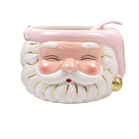 8 Oak Lane Home Decor Pink Christmas Santa Punch Bowl & Ladle 9.5" x 9.5" x 6" Santa Punch, Art Deco Shapes, Body Craft, Ornament Garland, Pink Santa, Holiday Centerpieces, Welcome To The Party, Pink Design, Holiday Table