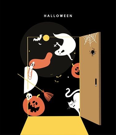 Halloween Illust, Halloween Illustration Design, Halloween Design Graphic, Ghost Jack O Lantern, Halloween Packaging, Autumn Ghost, Halloween Treat Tags, Creepy Pumpkin, Halloween Tutorial