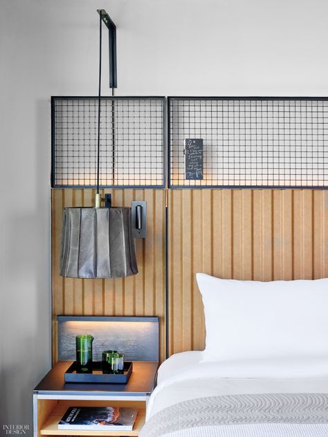 Headboard Industrial, 1 Hotel Brooklyn Bridge, Boutique Hotels Interiors, Industrial Diy, 1 Hotel, Brooklyn Bridge Park, Boutique Interior Design, Bedroom Furnishings, Hotel Interior Design