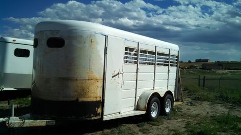 Horse Trailer Restoration, Owning A Horse, Stock Trailer, Horse Shelter, Fleece Pillow, Leaky Roof, Roof Coating, Horse Info, Childhood Dream