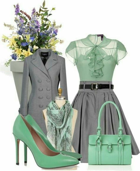 Oh. My. God! This is adorable!!! I feel like I NEED this in my life!! Jw Fashion, Fashionable Work Outfit, فستان سهرة, Grey Dress, Looks Chic, Work Attire, Mode Inspiration, Work Fashion, Fashion Sense