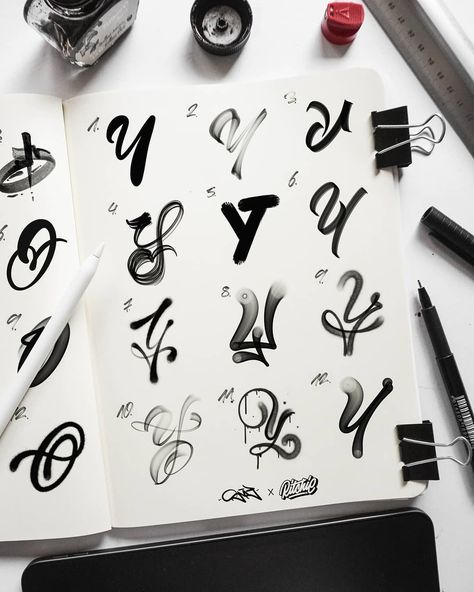 Graffiti Lettering Alphabet, Graffiti Art Letters, Alphabet Tattoo Designs, Sidewalk Chalk Art, Graffiti Lettering Fonts, Tattoo Lettering Fonts, Hand Lettering Art, Graffiti Alphabet, Another Round