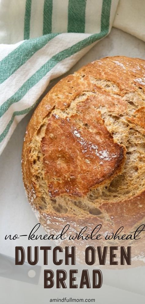 Rustic Bread Recipe, Rustic Loaf, Crusty Bread Recipe, Oven Bread, Wheat Bread Recipe, Dutch Oven Bread, Knead Bread Recipe, Wheat Recipes, Artisan Bread Recipes