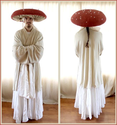 fantasia_mushroom_man_by_aelthwyn Amanita Costume, Flower Humanoid, Fantasia Mushrooms, Dancing Mushroom, Costume Photoshoot, Mushroom Outfit, Mushroom Man, Mushroom Costume, Weird Vintage