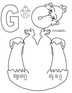 Free to download from here at Making Learning Fun. Gorilla Craft Preschool, Letter Animals, Letter G Crafts, Letter G Activities, Junior Kindergarten, Preschool Letter Crafts, Zoo Phonics, Craft Letters, Alphabet Crafts Preschool