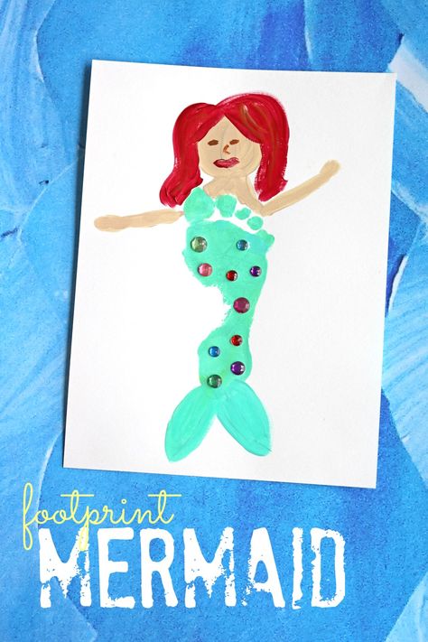 Hi friends!!! We are dreaming of beautiful clear blue water and hot summer weather today! Not only is this Footprint Mermaid Keepsake Idea super easy and extra adorable – but it also makes for a great keepsake to send to... Continue Reading → Mermaid Crafts, Footprint Crafts, Mermaid Diy, Kid Friendly Activities, Footprint Art, Handprint Crafts, Daycare Crafts, Mermaid Theme, Handprint Art