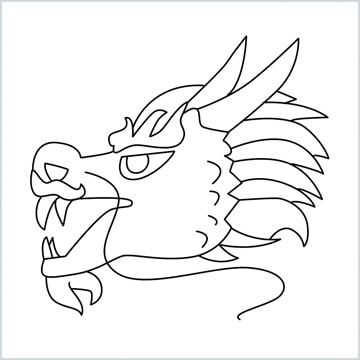 How To Draw A Dragon Face, Dragon Head Printable, Dragon Face Drawing, Dragon Balloon, Dragon Head Drawing, Draw Scenery, Easy Dragon Drawings, Dragon Chino, Dragon Face