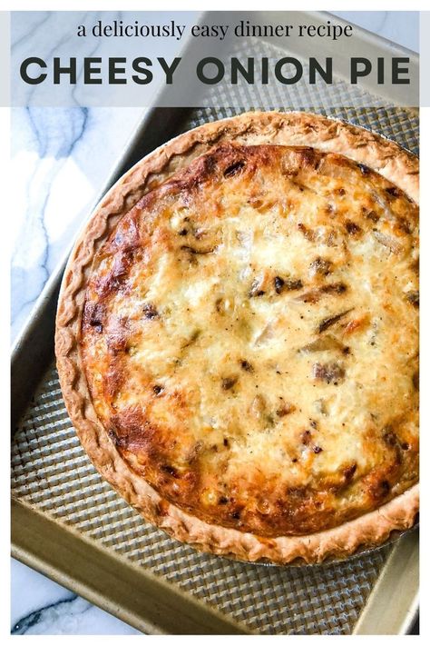 cheesy onion pie recipe Pot Roast For Two, Cheese And Onion Pie, Filet Recipes, Onion Quiche, Onion Pie, Diy Easy Recipes, Cheese Pies, Quiche Lorraine, Cheese Boards